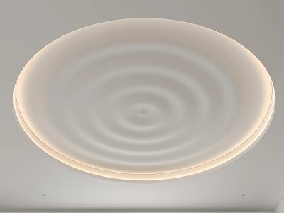 Modern Circular Ceiling Design With White Wavy Texture And Integrated Lighting 3d model