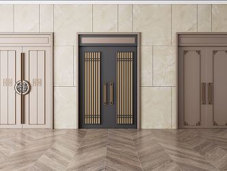 New Chinese Style Door Entrance Door 3d model