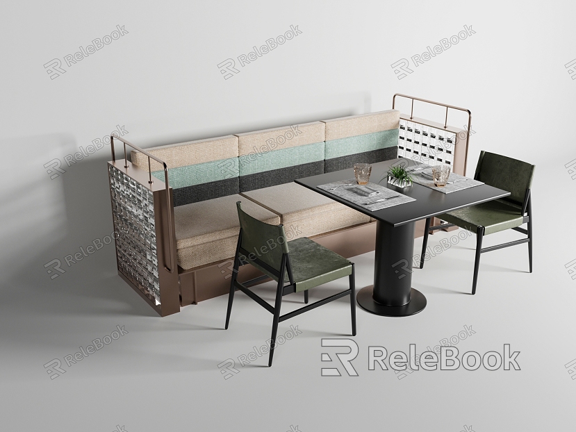 Modern Card Seat Sofa Restaurant Card Seat Dining Table and Chair model