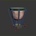 Shiny Modern Copper Cooking Pot With Sturdy Metal Stand For Kitchen Use