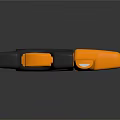 Black And Orange Clothing Accessory Buckle With Hollow Out Curved Structure And Smooth Reflective Surface