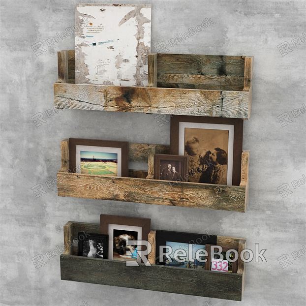 Industrial LOFT Wall Storage Rack Furniture Shelf Wall Decorations model