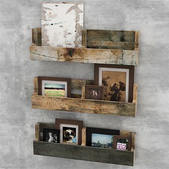 Industrial LOFT Wall Storage Rack Furniture Shelf Wall Decorations 3d model