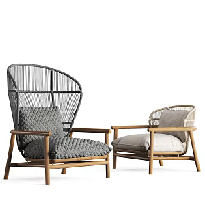modern armchair rattan armchair 3d model