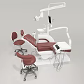 Modern Dental Clinic Interior With Red Chairs Dental Chair And Medical Equipment
