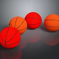 Four Red And Orange Basketballs Sports Equipment For Training And Games
