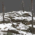 Modern Terrain Rock Terrain Rock Terrain with Light Snow 3d model