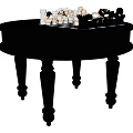 Black Round Coffee Table With Classic Design And Chess Set On Top 3d model