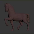 Bronze Horse Sculpture With Detailed Artistic Standing Pose And Shiny Surface