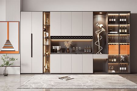 Modern Wine Cabinet 3d model