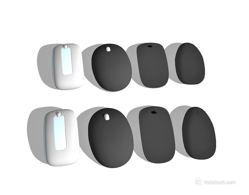 Modern Computer Mice With Sleek Wireless Design In Black And White Color Options 3d model 