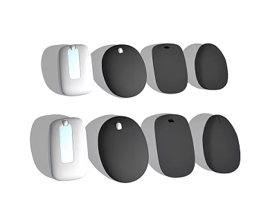 Modern Computer Mice With Sleek Wireless Design In Black And White Color Options 3d model