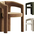 Modern Upholstered Dining Chairs With Armrests In Brown Green Beige Hues
