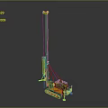 Yellow Heavy Duty Crawler Utility Vehicle With Tall Drilling Rig For Construction Work