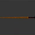 Ancient Long Sword With Sharp Metal Blade And Red Decorative Handle