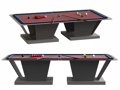 Modern Billiard Table with Colorful Balls Cues and Stylish Design for Sports Equipment 3d model
