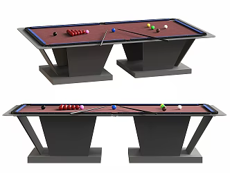 Modern billiard table billiard room snooker table billiard pool cue 3d model