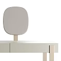 Modern Dressing Table With Round Mirror Drawers And Open Shelf Design 3d model