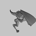 Mechanical Robot Character With Rusted Metal Armor Dynamic Walking Pose For Sci Fi Game Movie