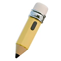 Modern Yellow Pencil With Silver Band And Black Button Design
