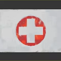 Portable Medical First Aid Kit With Red Cross Symbol And Metal Case Design