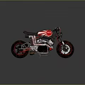 YAMAHA Custom Motorcycle With Red And Black Body Exposed Engine And Thick Tires