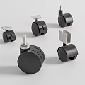 Black Caster Wheels With Various Designs And Metal Mounting Plates For Furniture