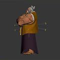 A Muscular Man Standing With Arms Crossed Wearing Yellow Top And Purple Robe Brown Sandals