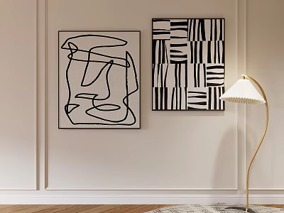 Modern abstract painting decorative painting 3d model
