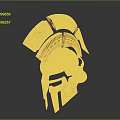 Golden Roman Helmet With Ornate Plume And Ancient Warrior Design Details