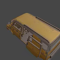Rusty Yellow Van With Open Doors And Worn Exterior Design Features 3d model