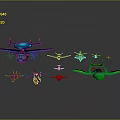 Multiple Colorful Airplane Models Including Various Types Sizes And Designs