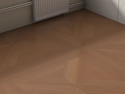 Modern Wooden Flooring With Intricate Geometric Pattern And Warm Brown Tone 3d model