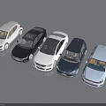 Multiple Different Colored Cars Parked Side by Side on Gray Pavement