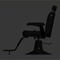 Modern Black Public Chair with Armrests Adjustable Footrest and Metal Base Design