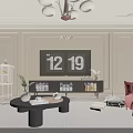 Elegant Retro Open Plan Living And Dining Room With Cozy Furnishings And Warm Atmosphere