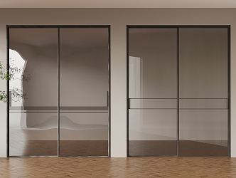 Modern sliding door Changhong glass 3d model