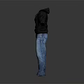 Black Casual Hoodie Paired With Blue Denim Jeans Daily Outfit Ensemble