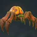 Game Movie Character Spider With Orange Glowing Body Chitinous Legs And Fierce Appearance