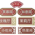 Elegant Chinese Decorative Signage for Garden Hall and Function Room Identification