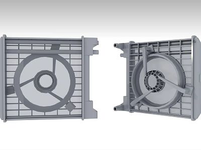Automotive Parts With Dual Perspective Grid Structure And Circular Mechanical Components 3d model