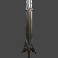 Dark Fantasy Sword Featuring Intricate Hilt Red Gemstone And Sharp Metallic Blade 3d model