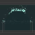 Concrete Ground Fountain Structure With Flowing Water And Square Basin