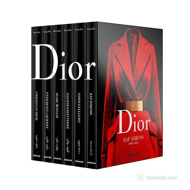 Dior Runway Shows Fashion Books With Red Coat Cover And Series Collection 3d model 