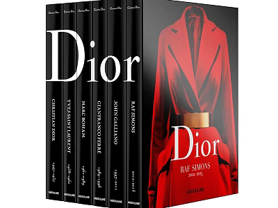 Dior Runway Shows Fashion Books With Red Coat Cover And Series Collection 3d model