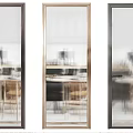 Modern Room Divider Screens With Gold Black Frames For Interior Decor 3d model