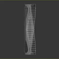 Modern Twisted Tower Building With Glass Grid Facade And Metal Structure Design
