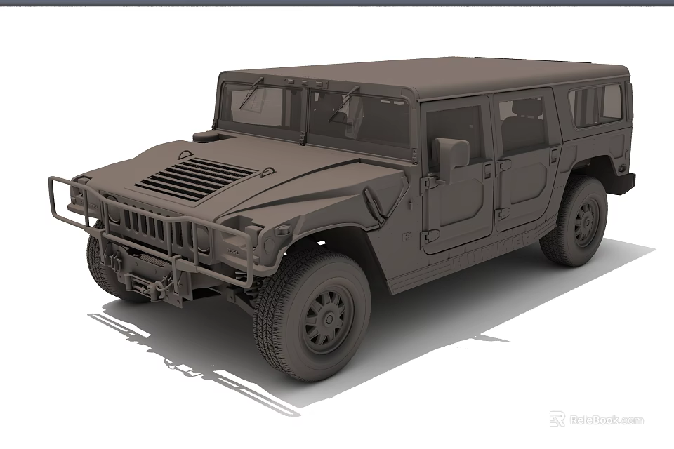 Tough Military Off Road Vehicle With Rugged Exterior And Large All Terrain Tires Design 3d model 