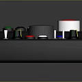 Modern Household Control Panel With Colorful Buttons Multiple Knobs And Black Body