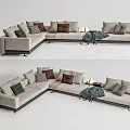 Modern Corner Sofa Minotti Multiplayer Sofa Multiplayer Sofa 3d model